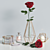 Elegant Red Rose Decor Set 3D model small image 12