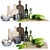 Smooth Finish Kitchen Decor Set 3D model small image 1