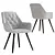 Elegant Gray Velvet Chair 3D model small image 1