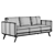 Jenkins Mid-Century Leather Sofa 3D model small image 2