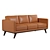 Jenkins Mid-Century Leather Sofa 3D model small image 3