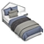 Modern 2-Color Bed Set 3D model small image 3