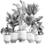 Exotic Plant Collection in Black Pots 3D model small image 5
