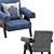 Mid-Century Teak Capitol Armchair 3D model small image 2