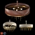 Elegant Leather Gold Chandelier 3D model small image 1