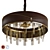 Elegant Leather Gold Chandelier 3D model small image 4