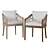 Elegant RH Greystone Dining Armchair 3D model small image 1