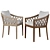 Elegant RH Greystone Dining Armchair 3D model small image 2