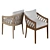 Elegant RH Greystone Dining Armchair 3D model small image 4