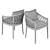 Elegant RH Greystone Dining Armchair 3D model small image 5