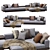 Sleek Connery Sofa by Minotti 3D model small image 1