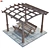 Pergola Bench Table Set 3D model small image 2