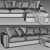 Flexform Asolo Modern Sectional Sofa 3D model small image 3