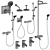 HANSGROHE Ecostat Raindance Novus Loop: Adjustable Shower Set with Watering Can 3D model small image 6