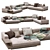 Sleek Connery Sofa by Minotti 3D model small image 1