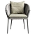 Elegant Gray Muse Dining Chair 3D model small image 2