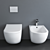 White Bidet and Toilet Set | 3DS Max 2015 Model 3D model small image 3