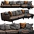 Sleek Leather Chaise Lounge: Poliform Tribeca 3D model small image 1