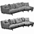 Sleek Leather Chaise Lounge: Poliform Tribeca 3D model small image 5