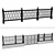 Elegant Wrought Iron Fence Set 3D model small image 2