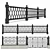 Elegant Wrought Iron Fence Set 3D model small image 6