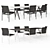 Gloster Split & Sway Dining Set 3D model small image 1