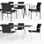 Gloster Split & Sway Dining Set 3D model small image 2