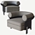 Minotti Mattia Armchair: Stylish and Comfortable 3D model small image 2