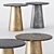 Scandi Brass & Marble Side Table 3D model small image 3