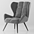 Elegant Gray Armchair: Halmar Tyrion 3D model small image 2