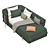 Modern Bed with Two Color Options 3D model small image 3