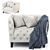 Elegant Eichholtz Jason Chair + Blanket 3D model small image 2