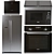 Siemens Kitchen Set: Fridge, Induction Cooktop, Oven, Microwave & Hood 3D model small image 1