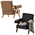 Timeless Pierre Jeanneret Leather Armchair 3D model small image 3