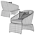 Modern Minotti HALLEY Armchair 3D model small image 5