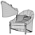 Contemporary Nausicaa Armchair 3D model small image 5