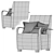 Modern Marilyn Armchair 3D model small image 5