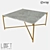 Minimalist Metal Marble Coffee Table 3D model small image 1