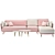 Pink Velvet Sofa Set: Modern, Upholstered, 320cm Wide 3D model small image 1