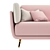 Pink Velvet Sofa Set: Modern, Upholstered, 320cm Wide 3D model small image 3