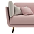 Pink Velvet Sofa Set: Modern, Upholstered, 320cm Wide 3D model small image 8