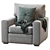 Pearce Square Armchair: Upholstered Elegance for Modern Living 3D model small image 1