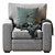 Pearce Square Armchair: Upholstered Elegance for Modern Living 3D model small image 3