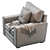 Pearce Square Armchair: Upholstered Elegance for Modern Living 3D model small image 5