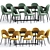 Luxury Velvet Dining Set 3D model small image 1