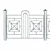 Elegant Wrought Iron Fence Set 3D model small image 4