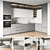 Modern Kitchen Set: Gas Hob, Sink, Oven, Hood 3D model small image 1