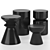 4-Piece Mango Wood Side Table Set 3D model small image 2