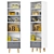 Modern Concept Narrow Bookcase | White & Grey 3D model small image 1