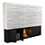 Modern Electric Fireplace - 4000 x 600 x H3000 mm 3D model small image 2